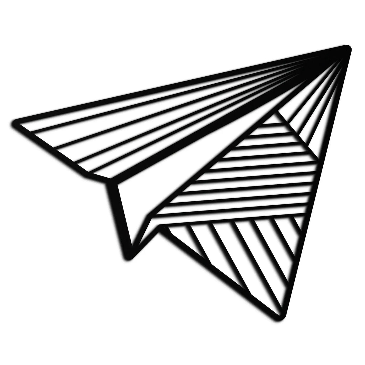 Paper Airplane Metal Wall Art – Minimalist Flight Silhouette Steel Decor for Modern and Whimsical Spaces- KAF340 by Enova Art