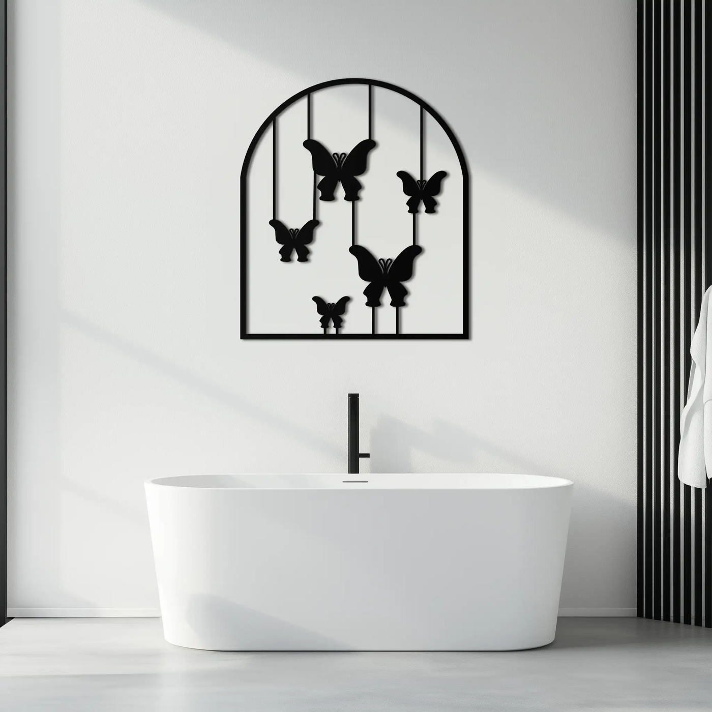 Butterfly Arch Metal Wall Art – Elegant Hanging Butterflies Silhouette for Modern Nature Decor- KAF361 by Enova Art