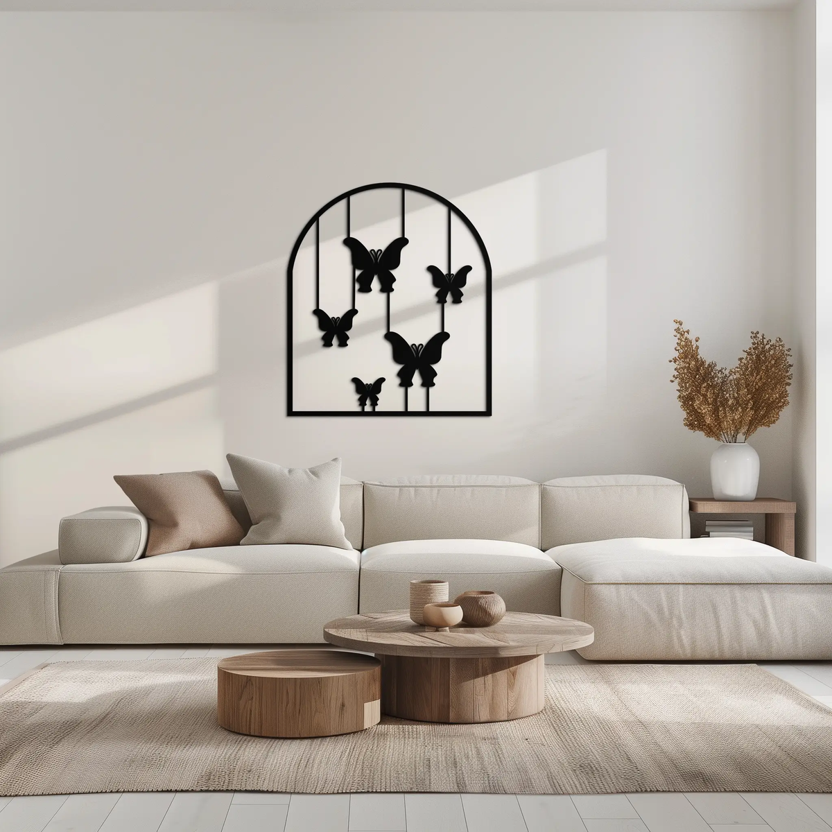 Butterfly Arch Metal Wall Art – Elegant Hanging Butterflies Silhouette for Modern Nature Decor- KAF361 by Enova Art