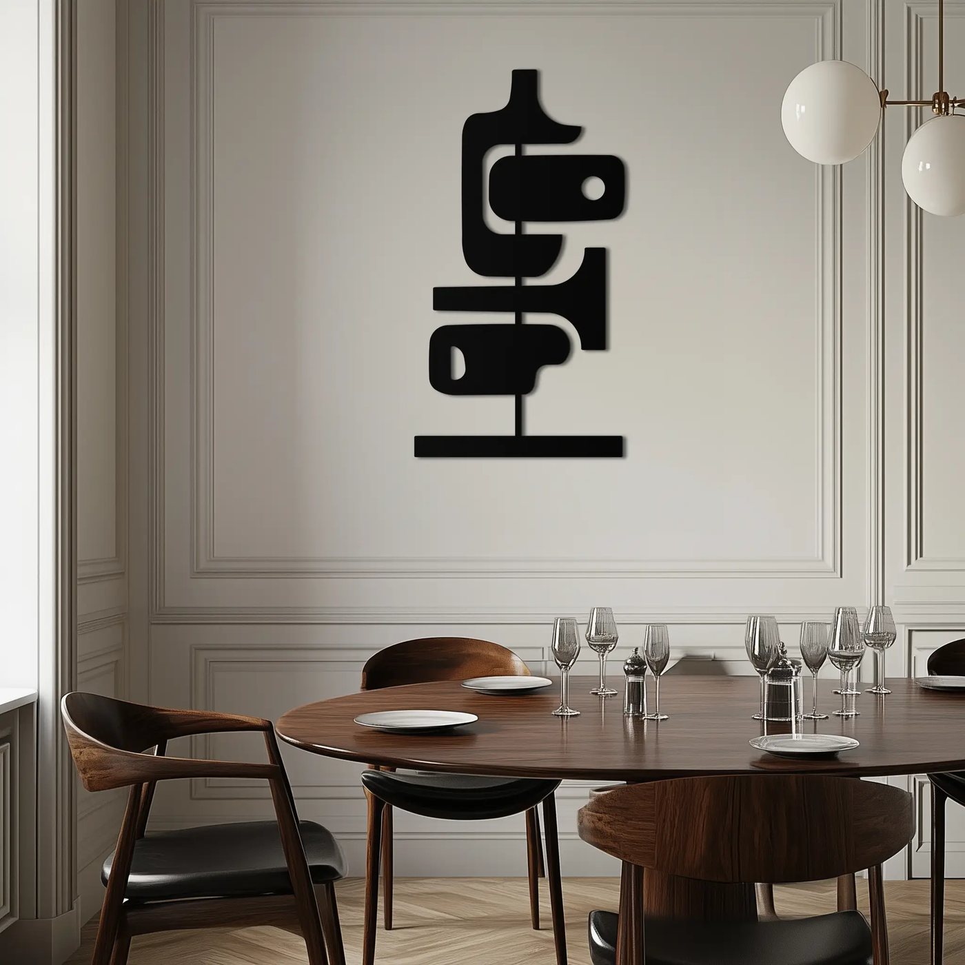 Modern Geometric Coffee Cup Metal Wall Art – Abstract Minimalist Design for Kitchen or Café Décor- KAF362 by Enova Art