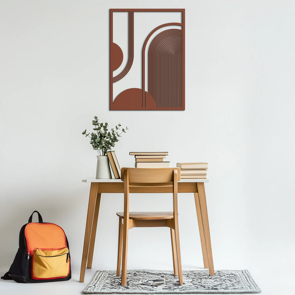 Geometric Half-Circle Metal Wall Art – Minimalist Arch & Shape Design- KAF365 by Enova Art