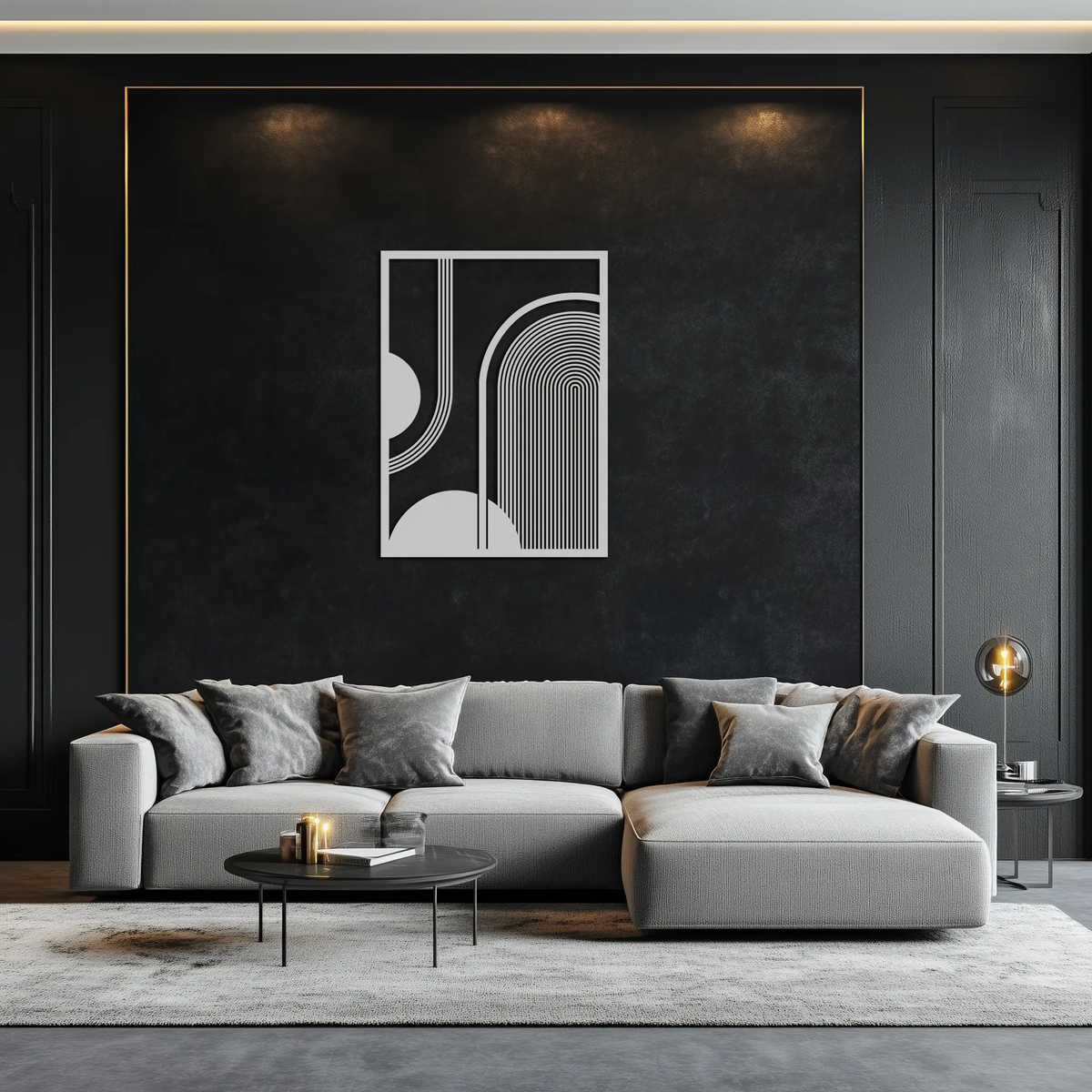 Geometric Half-Circle Metal Wall Art – Minimalist Arch & Shape Design- KAF365 by Enova Art
