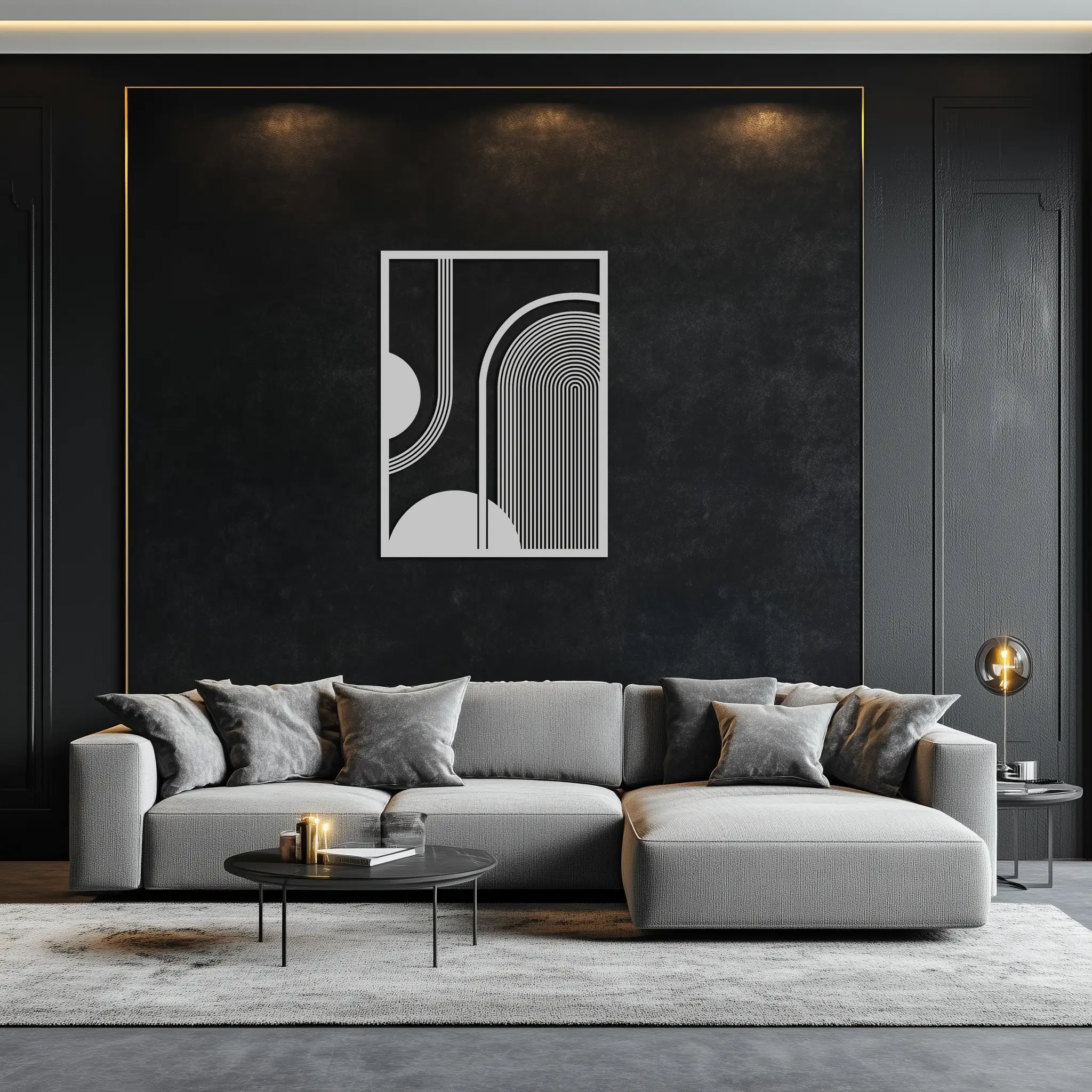 Geometric Half-Circle Metal Wall Art – Minimalist Arch & Shape Design- KAF365 by Enova Art