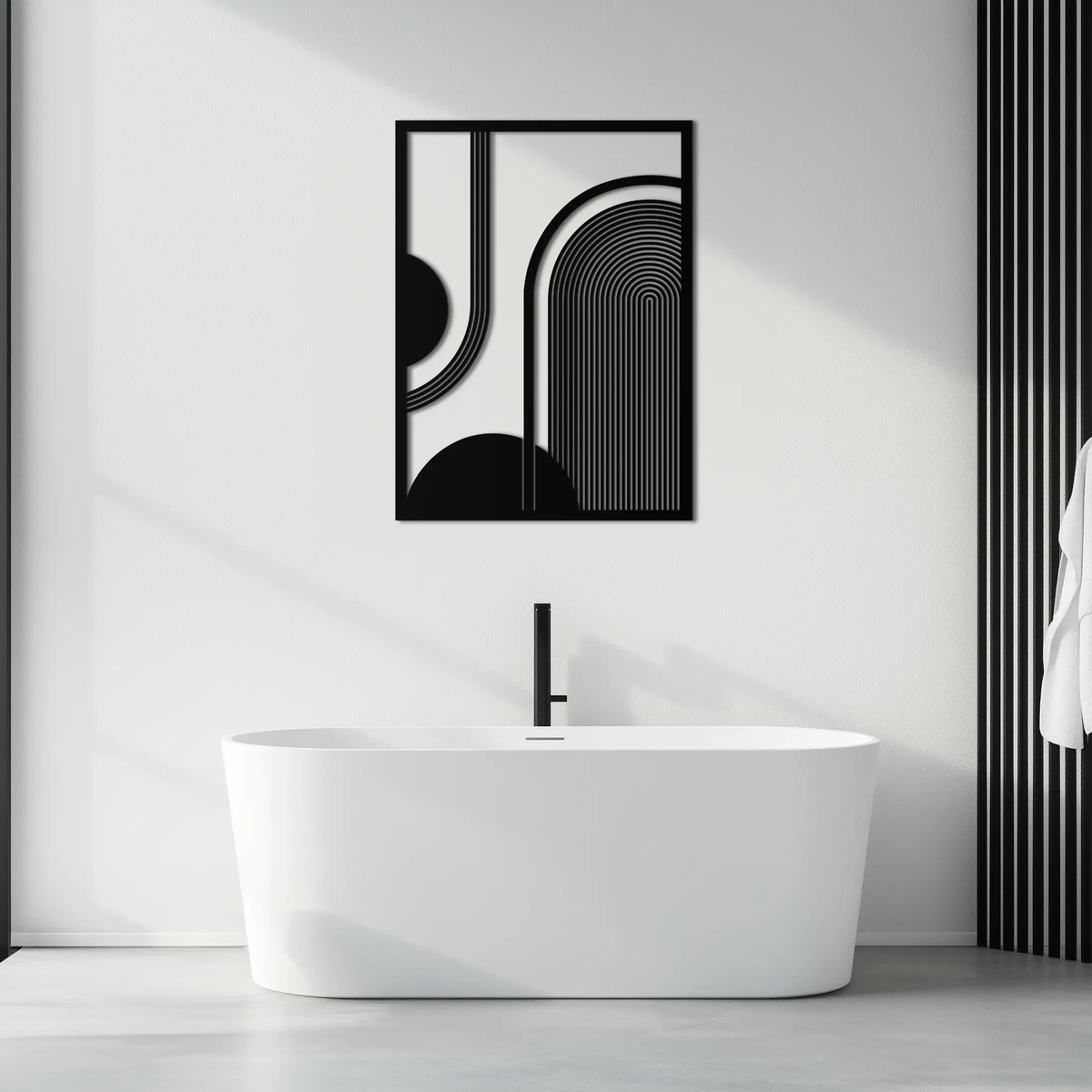 Geometric Half-Circle Metal Wall Art – Minimalist Arch & Shape Design- KAF365 by Enova Art