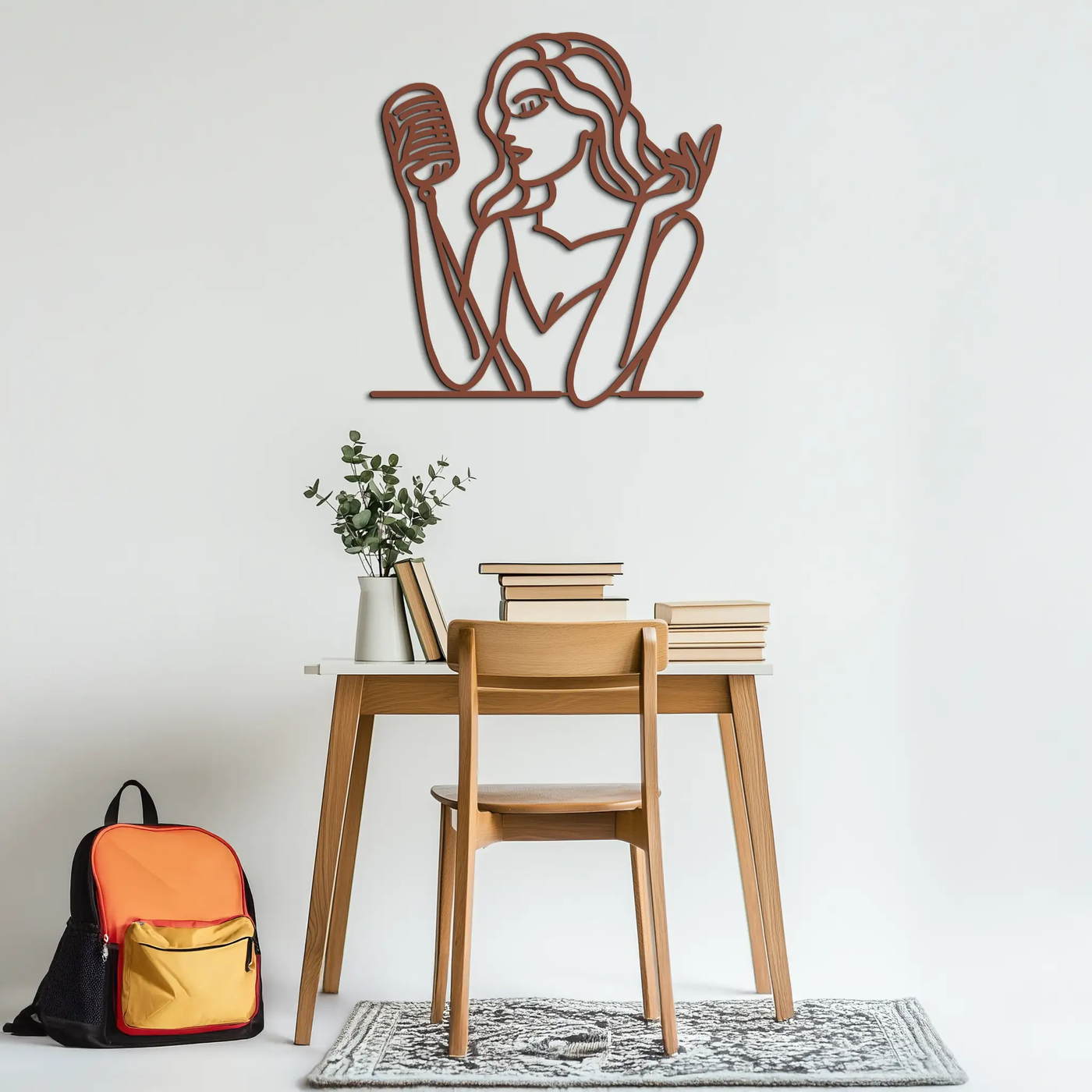 Singing Woman Metal Wall Art – Modern Female Vocalist Silhouette- KAF367 by Enova Art