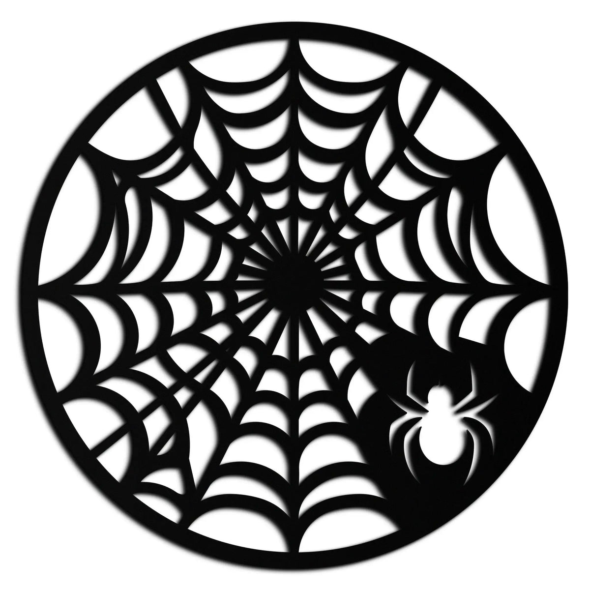 Spider Web Metal Wall Art – Round Halloween Spider Decoration- KAF372 by Enova Art