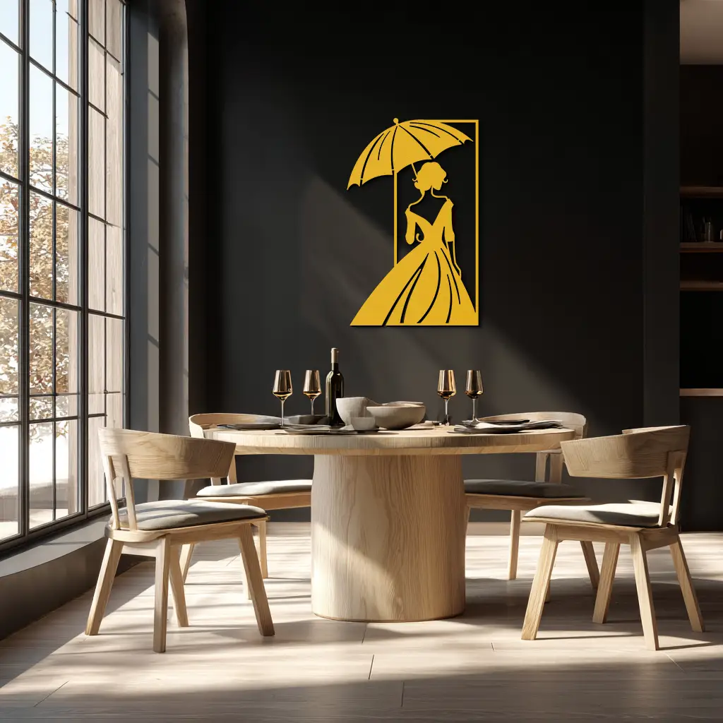 Modern Woman Silhouette Metal Wall Art – Elegant Female Figure Panel- KAF375 by Enova Art