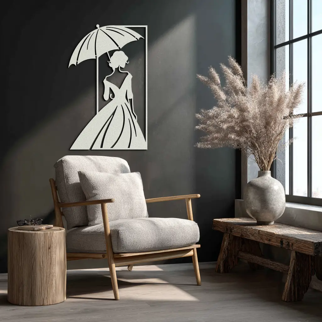 Modern Woman Silhouette Metal Wall Art – Elegant Female Figure Panel- KAF375 by Enova Art