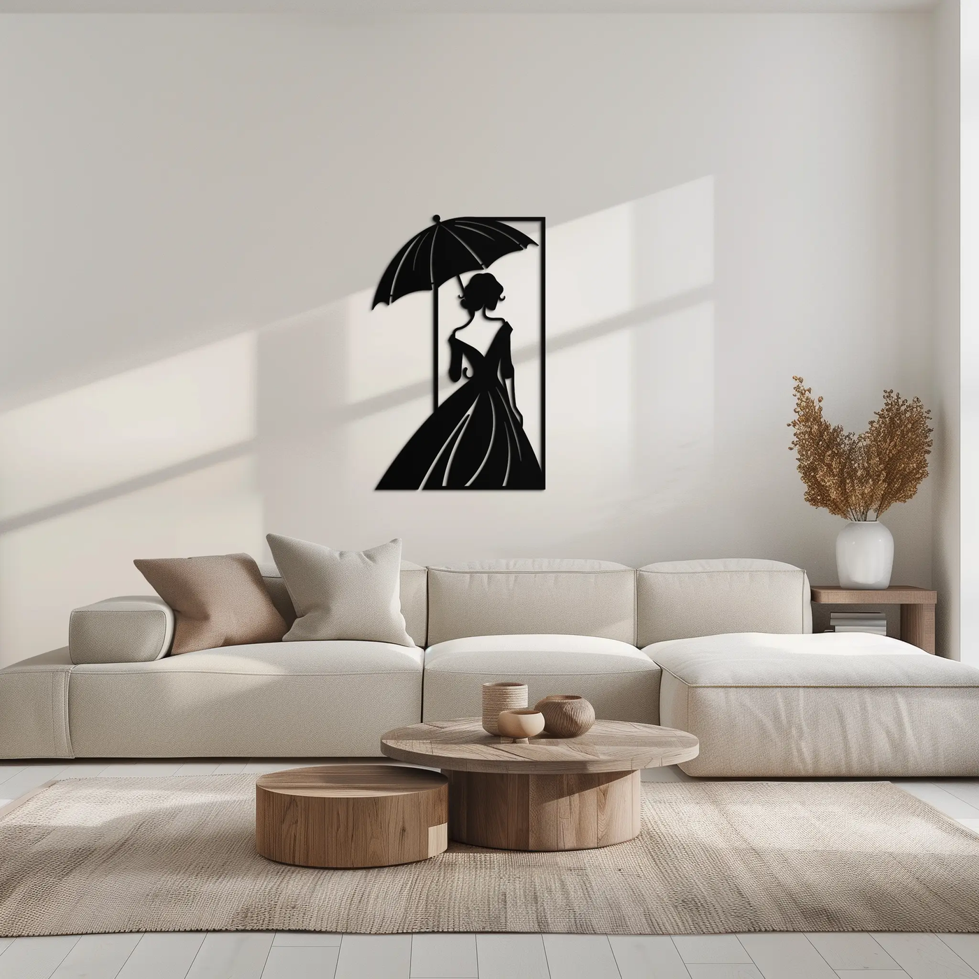 Modern Woman Silhouette Metal Wall Art – Elegant Female Figure Panel- KAF375 by Enova Art