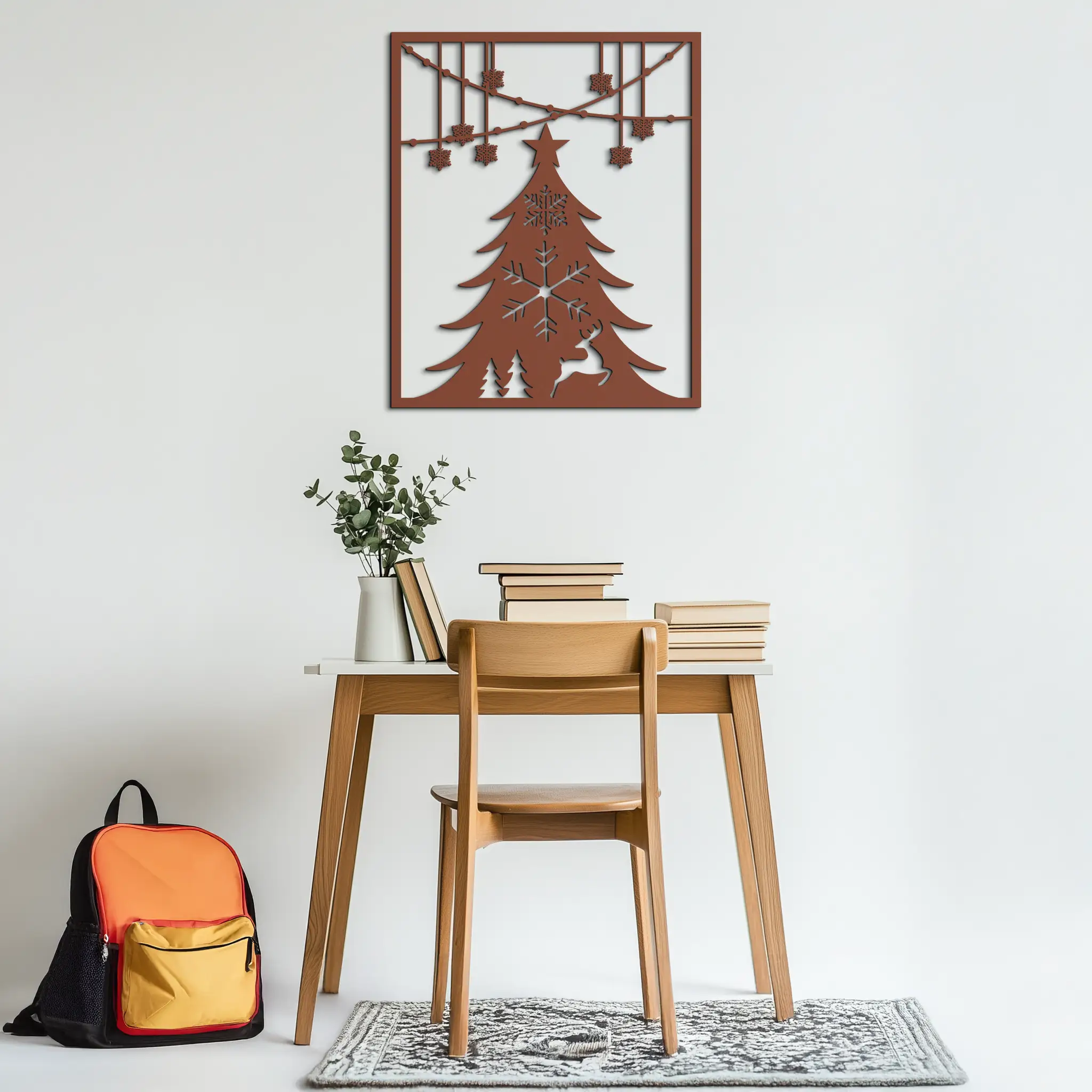 Christmas Tree Metal Wall Art – Elegant Holiday Silhouette Décor- KAF380 by Enova Art