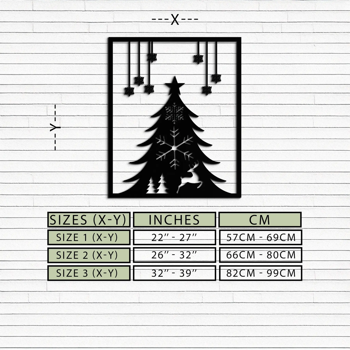 Christmas Tree Metal Wall Art – Elegant Holiday Silhouette Décor- KAF380 by Enova Art