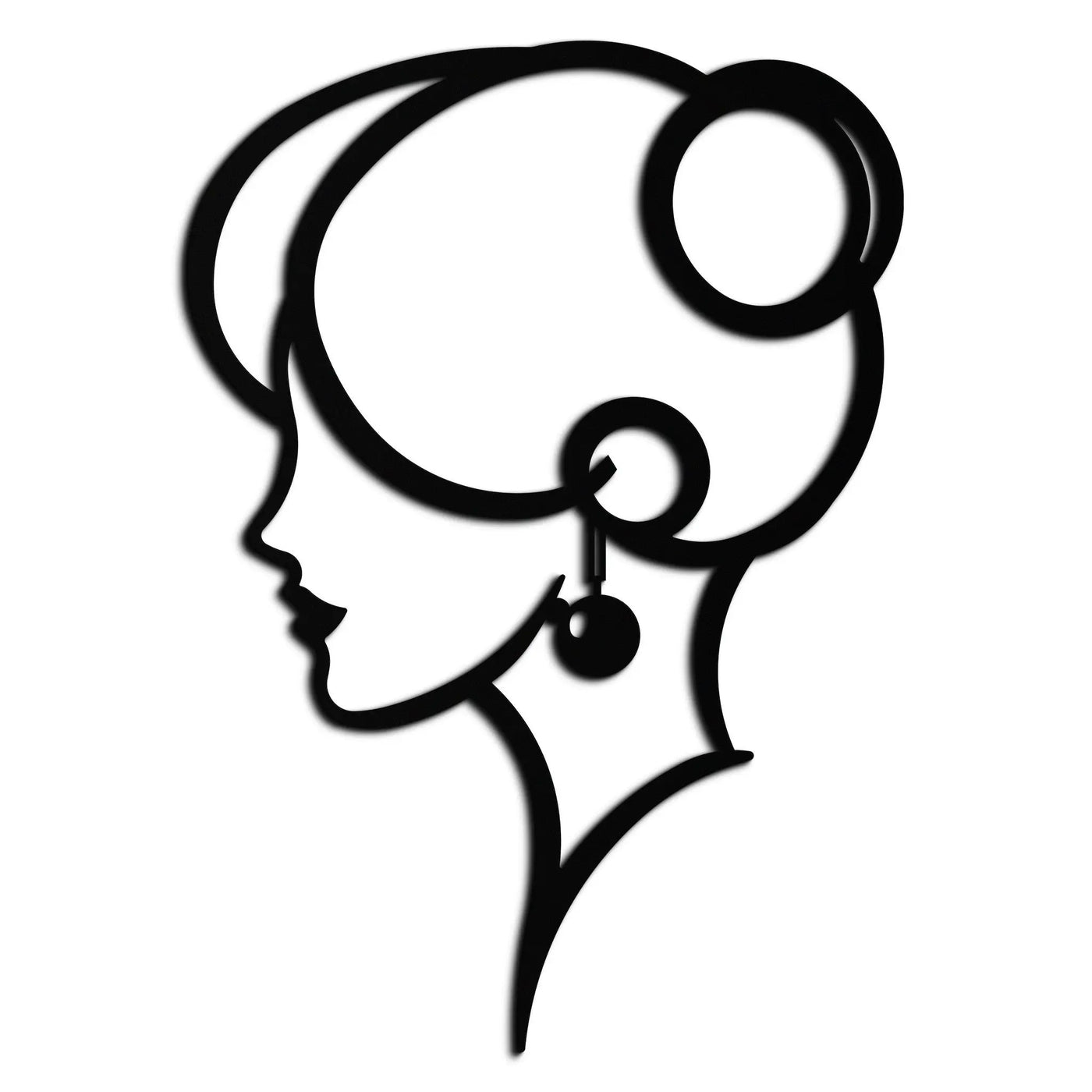 Elegant Woman Silhouette Metal Wall Art – Modern Female Figure Steel Decor- KAF382 by Enova Art