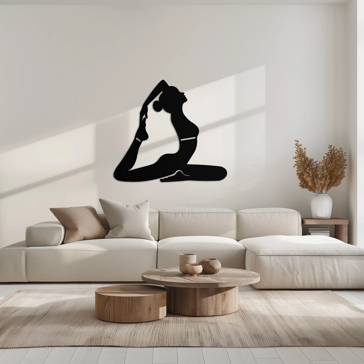 Kapotasana Pose Silhouette Metal Wall Art – Yoga-Inspired Minimalist Decor- KAF384 by Enova Art
