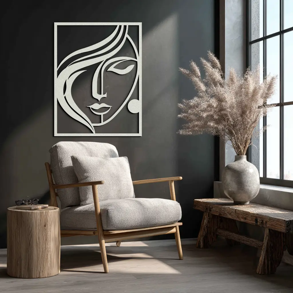 Woman Silhouette Metal Wall Art – Elegant Minimalist Female Figure Decor for Modern Spaces- KAF392 by Enova Art
