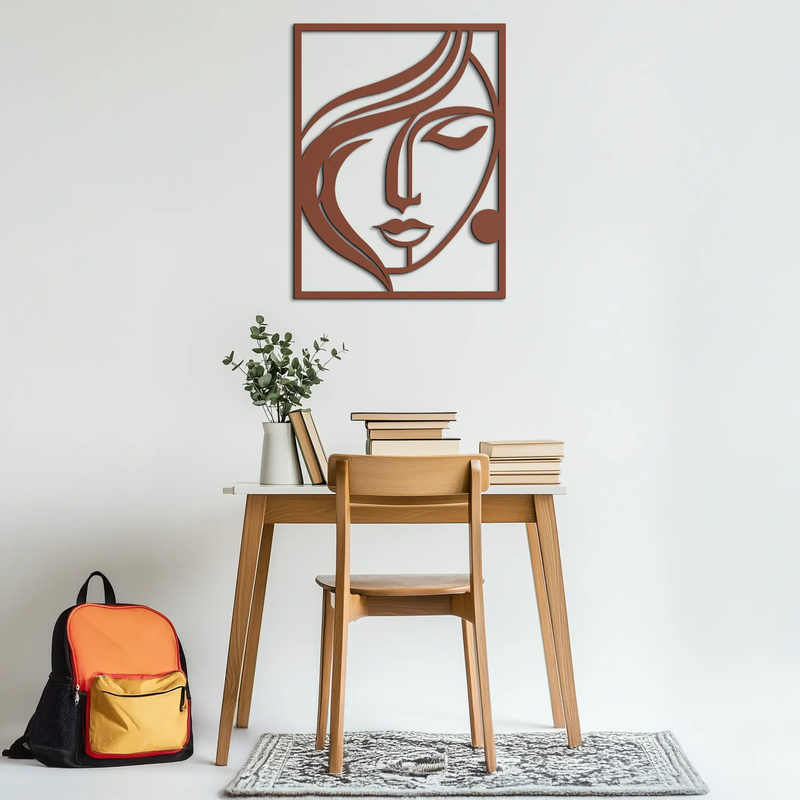 Woman Silhouette Metal Wall Art – Elegant Minimalist Female Figure Decor for Modern Spaces- KAF392 by Enova Art