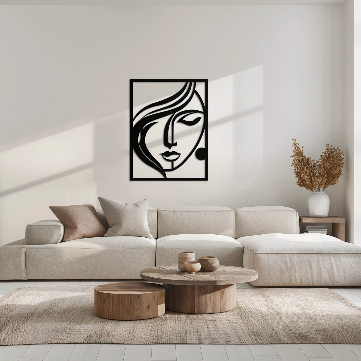 Woman Silhouette Metal Wall Art – Elegant Minimalist Female Figure Decor for Modern Spaces- KAF392 by Enova Art