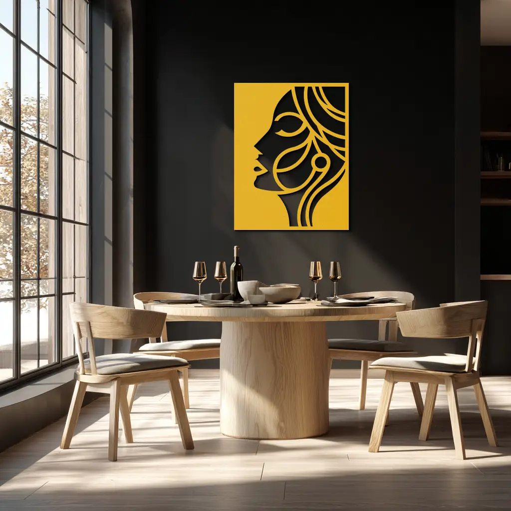 Female Silhouette Metal Wall Art – Elegant Abstract Woman Design for Modern Interiors- KAF393 by Enova Art