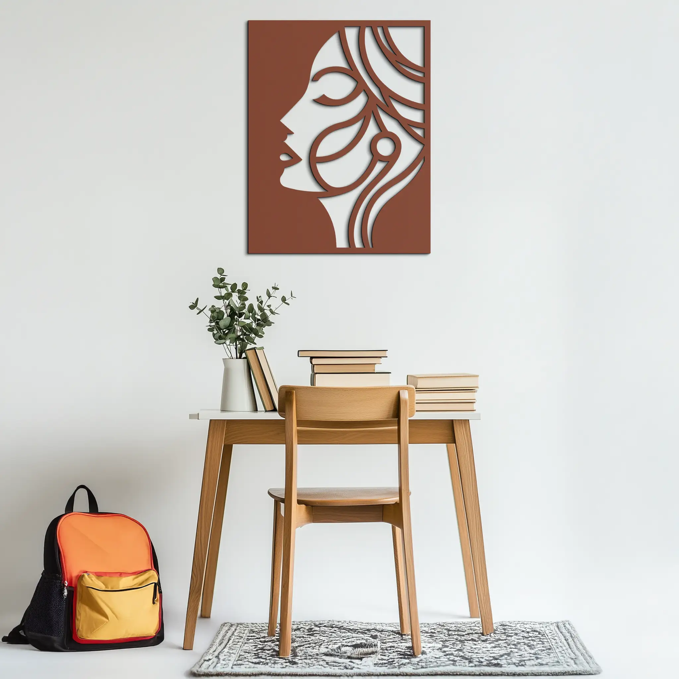 Female Silhouette Metal Wall Art – Elegant Abstract Woman Design for Modern Interiors- KAF393 by Enova Art