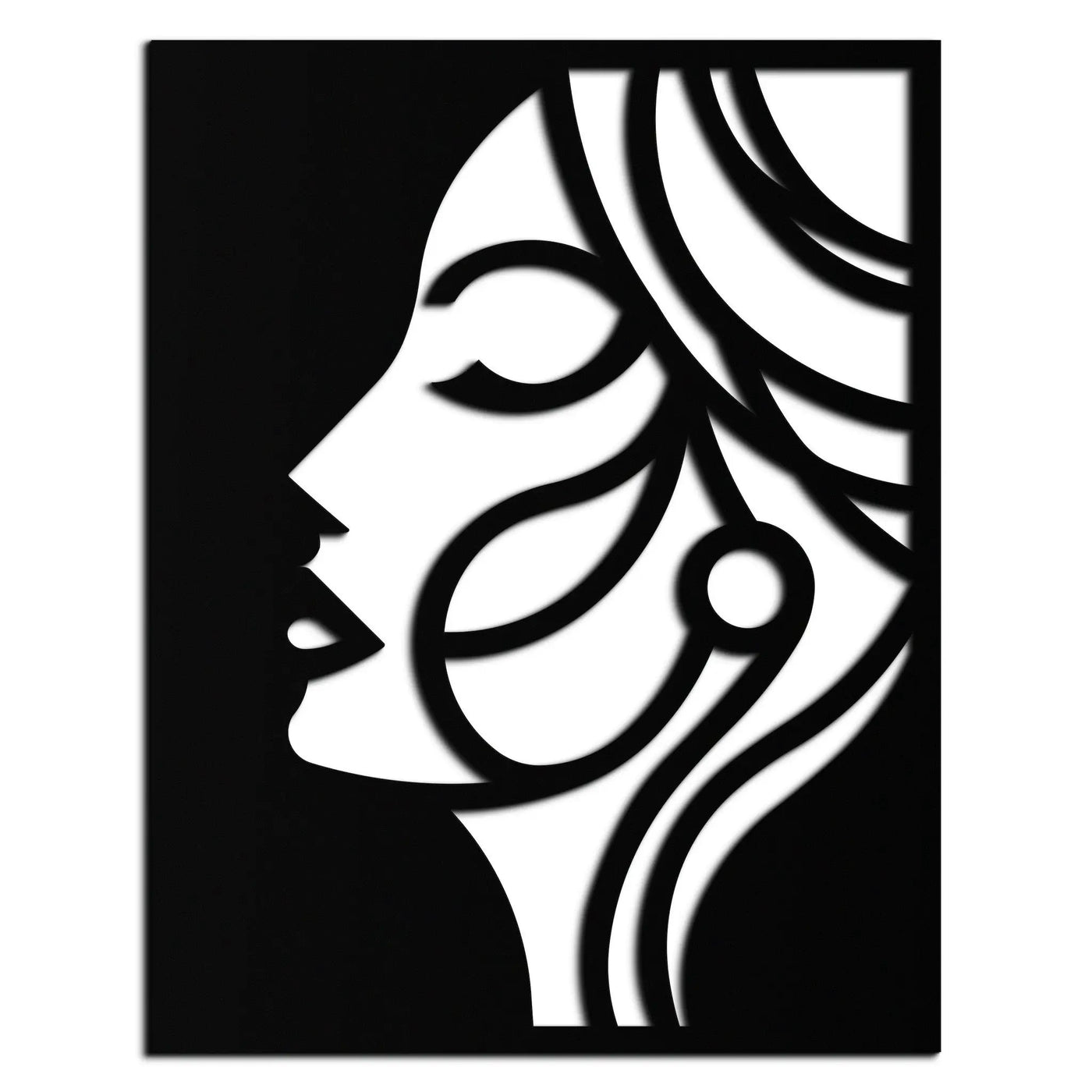 Female Silhouette Metal Wall Art – Elegant Abstract Woman Design for Modern Interiors- KAF393 by Enova Art