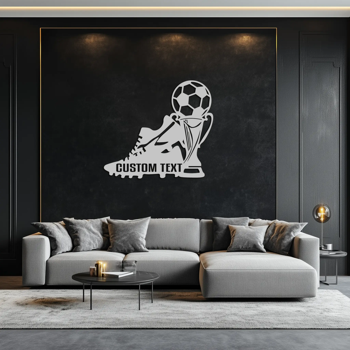 Custom Soccer Trophy and Cleat Metal Wall Art – Personalized Sports Decor for Athletes- KAF395 by Enova Art