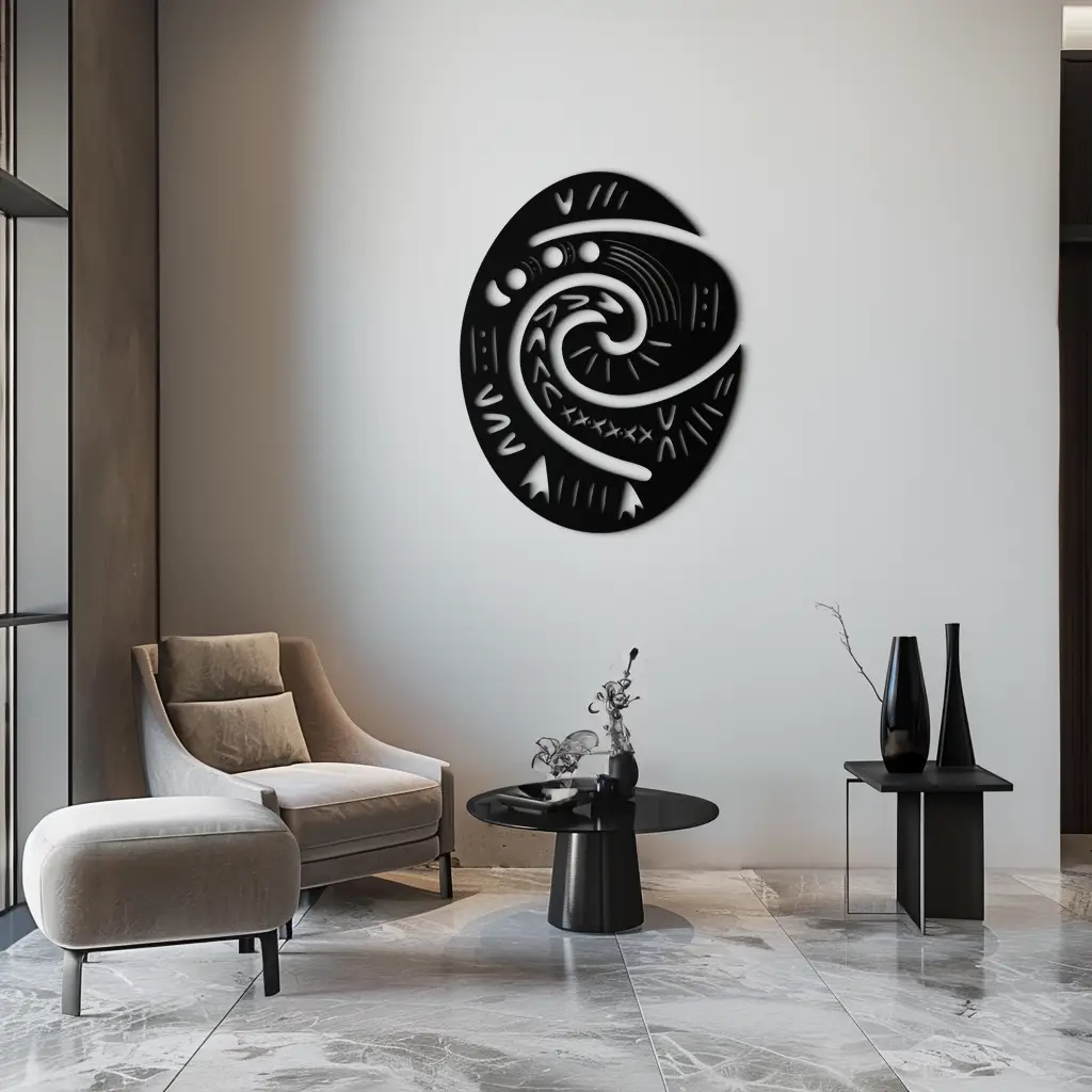 Te Fiti’s Heart Metal Wall Art – Polynesian Spiral Symbol Decor for Home- KAF406 by Enova Art