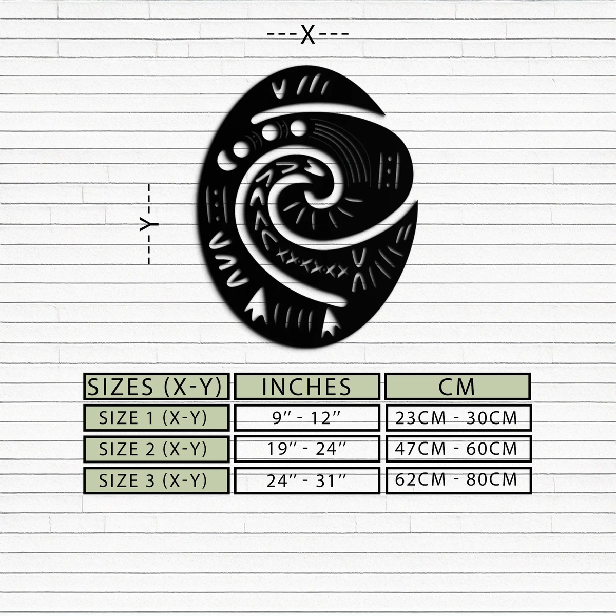 Te Fiti’s Heart Metal Wall Art – Polynesian Spiral Symbol Decor for Home- KAF406 by Enova Art