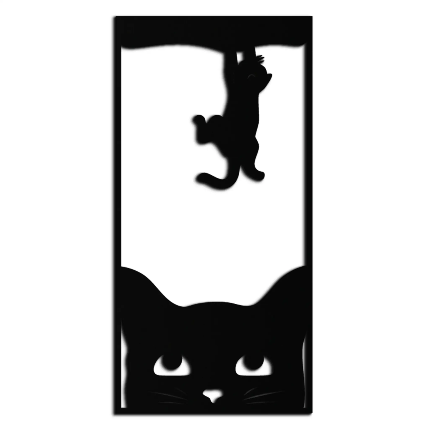 Cute Cat and Kitten Metal Wall Art – Playful Hanging Cat Silhouette Steel Decor for Pet Lovers and Home Interiors- KAF407 by Enova Art