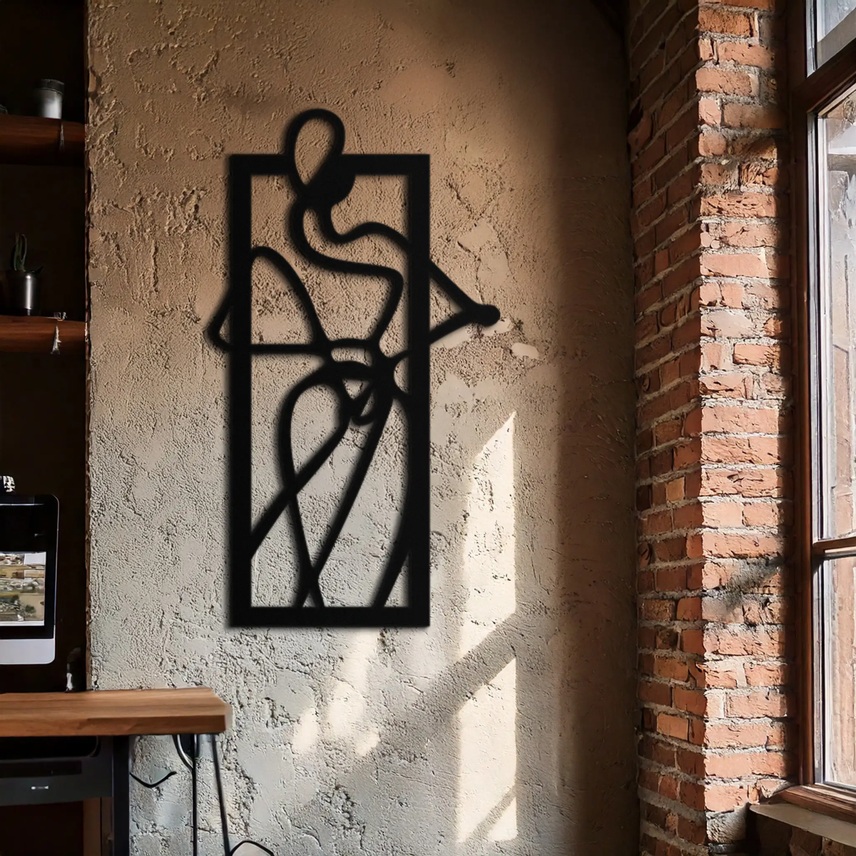 Minimalist Woman Line Art Metal Wall Decor – Abstract Feminine Silhouette Black Steel Artwork for Modern Interiors- KAF437 by Enova Art
