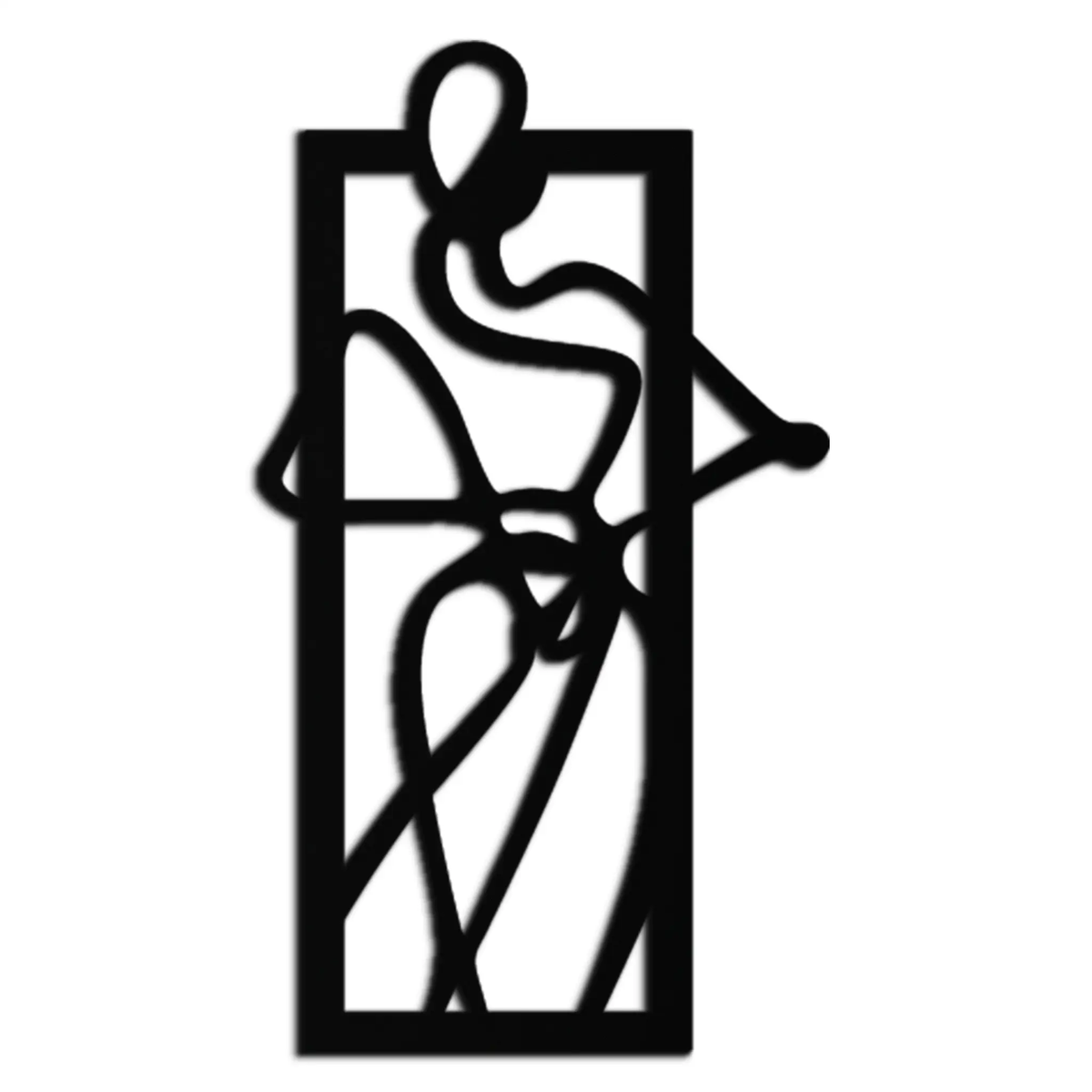 Minimalist Woman Line Art Metal Wall Decor – Abstract Feminine Silhouette Black Steel Artwork for Modern Interiors- KAF437 by Enova Art
