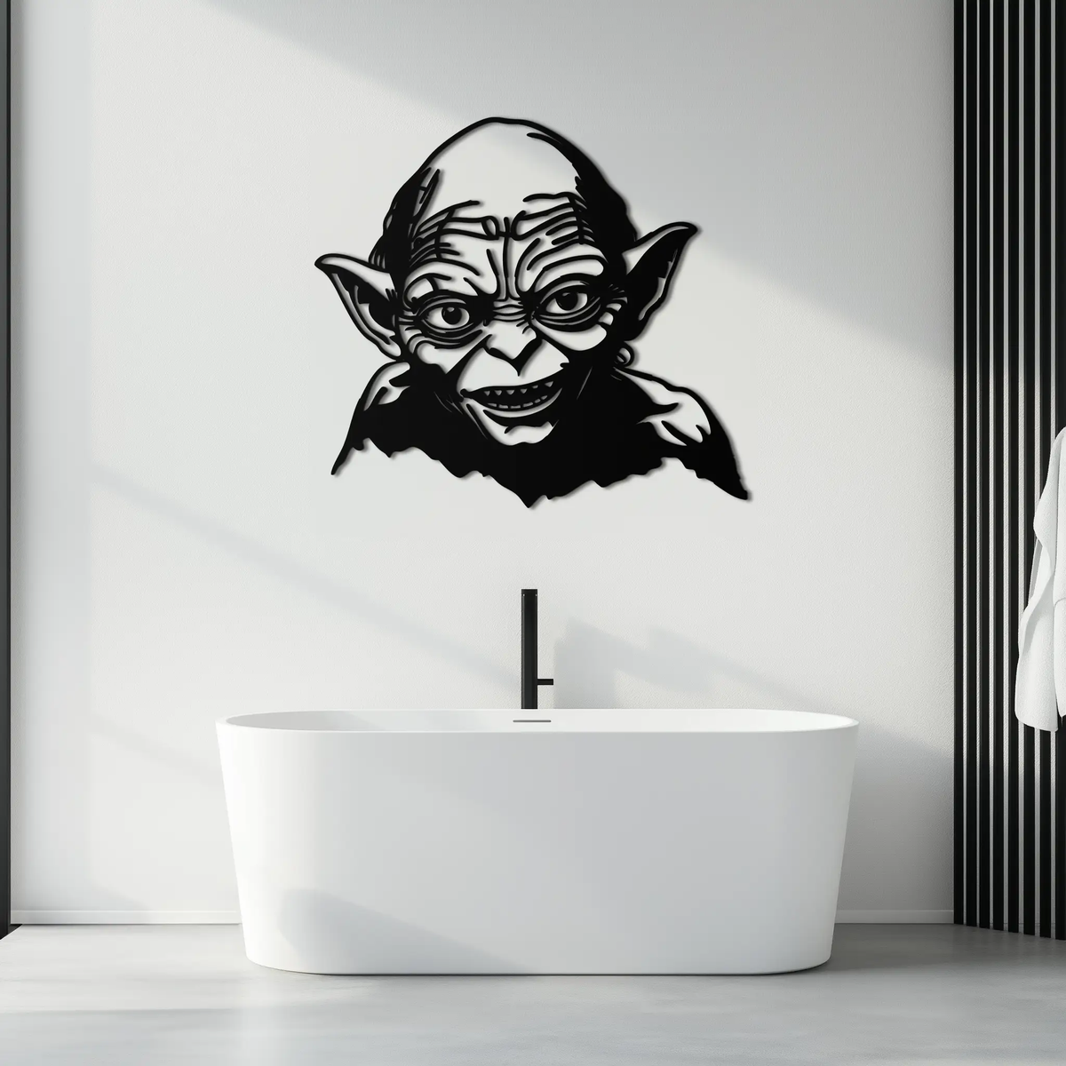 Gollum Metal Wall Art - Fantasy-Inspired Steel Silhouette for Movie Lovers - KAF467 by Enova Art