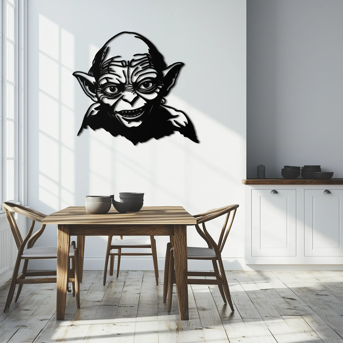 Gollum Metal Wall Art - Fantasy-Inspired Steel Silhouette for Movie Lovers - KAF467 by Enova Art