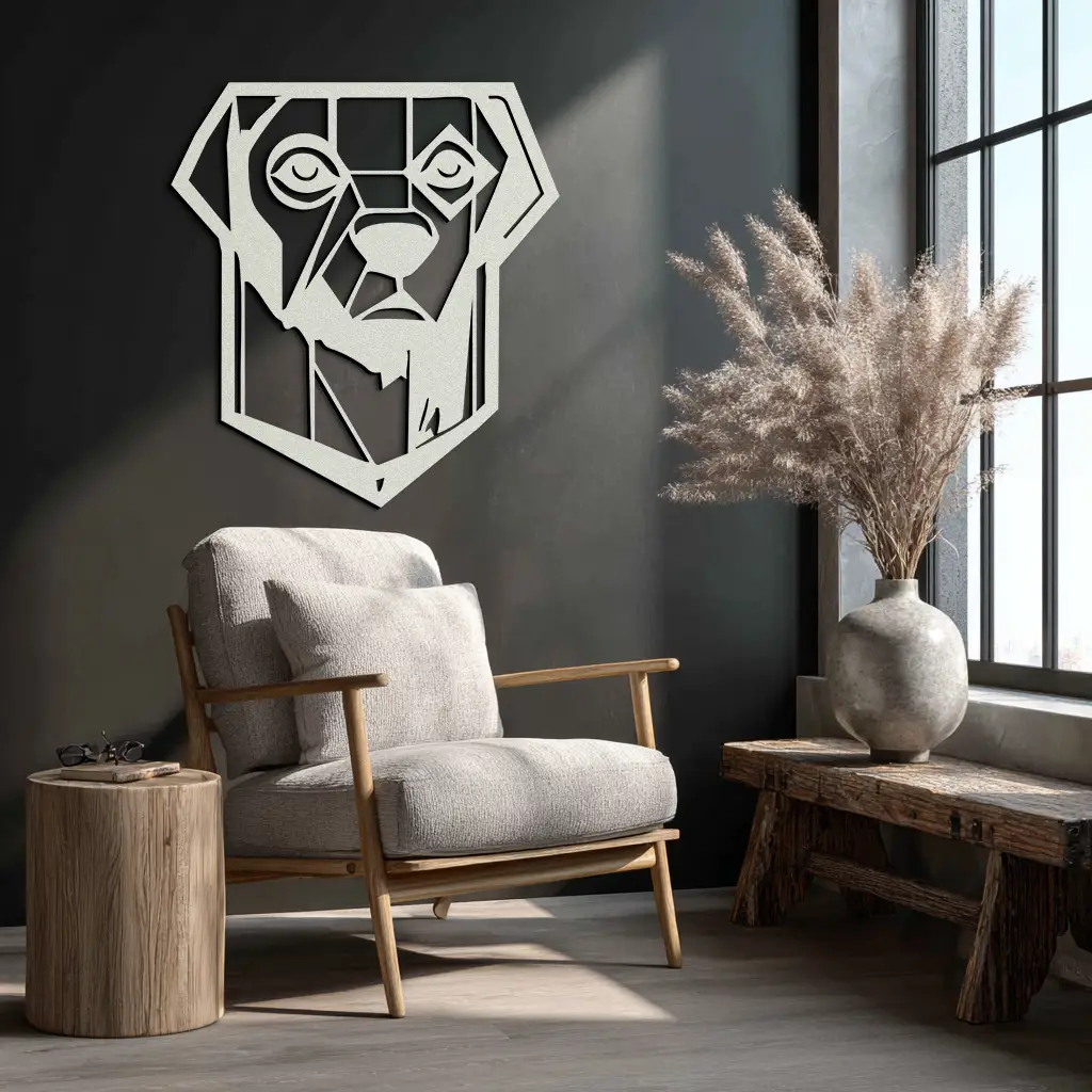 Geometric Dog Metal Wall Art - Modern Steel Animal Silhouette Decor - KAF468 by Enova Art