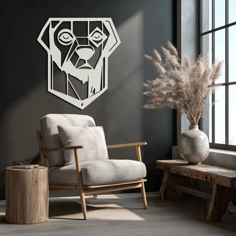 Geometric Dog Metal Wall Art - Modern Steel Animal Silhouette Decor - KAF468 by Enova Art
