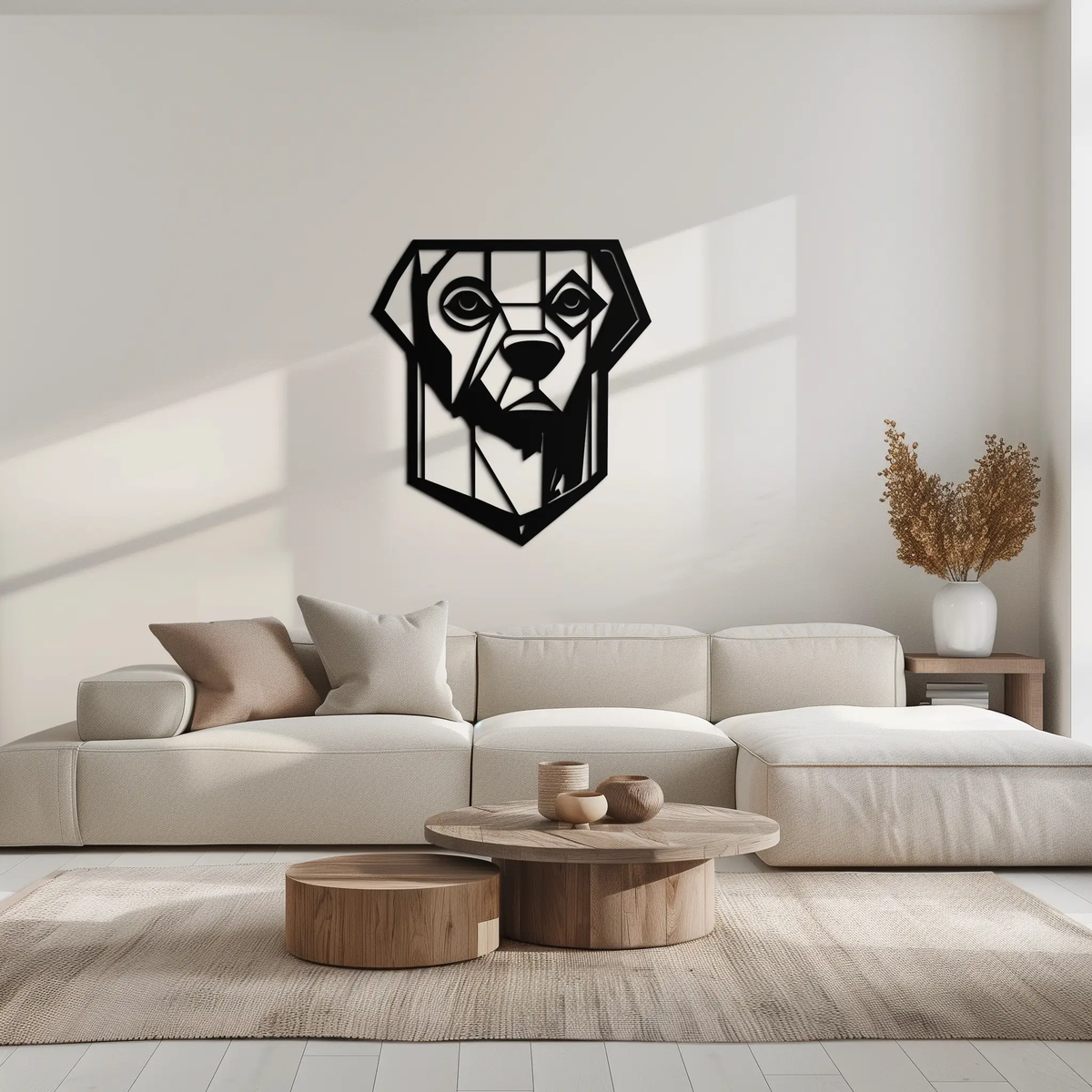 Geometric Dog Metal Wall Art - Modern Steel Animal Silhouette Decor - KAF468 by Enova Art
