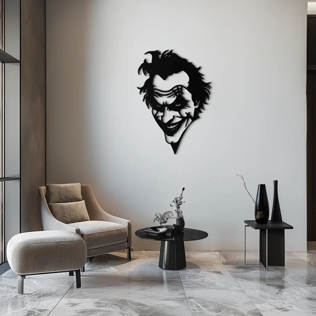 Joker Metal Wall Art - Iconic Villain Steel Silhouette for Bold Interiors - KAF469 by Enova Art