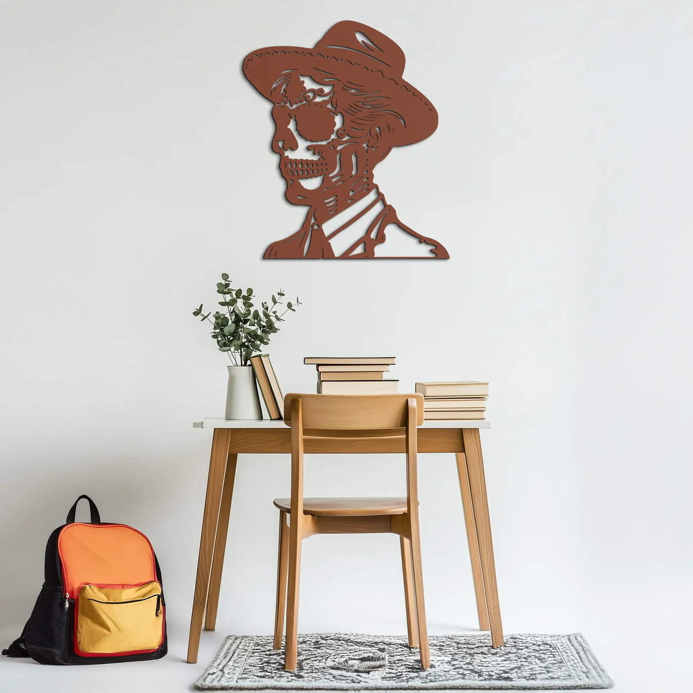 Sugar Head Makeup Man Metal Wall Art - Bold Steel Silhouette Decor- KAF471 by Enova Art