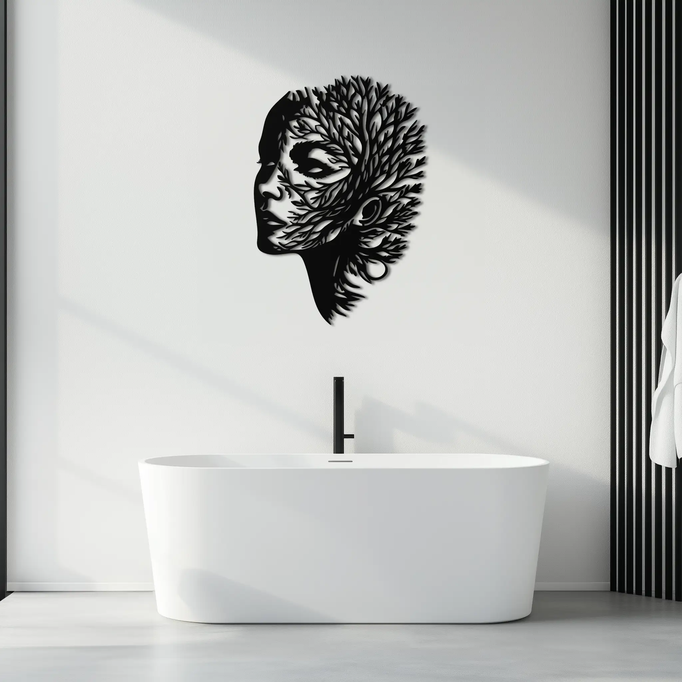 Tree Woman Metal Wall Art - Nature-Inspired Female Silhouette Decor- KAF472 by Enova Art
