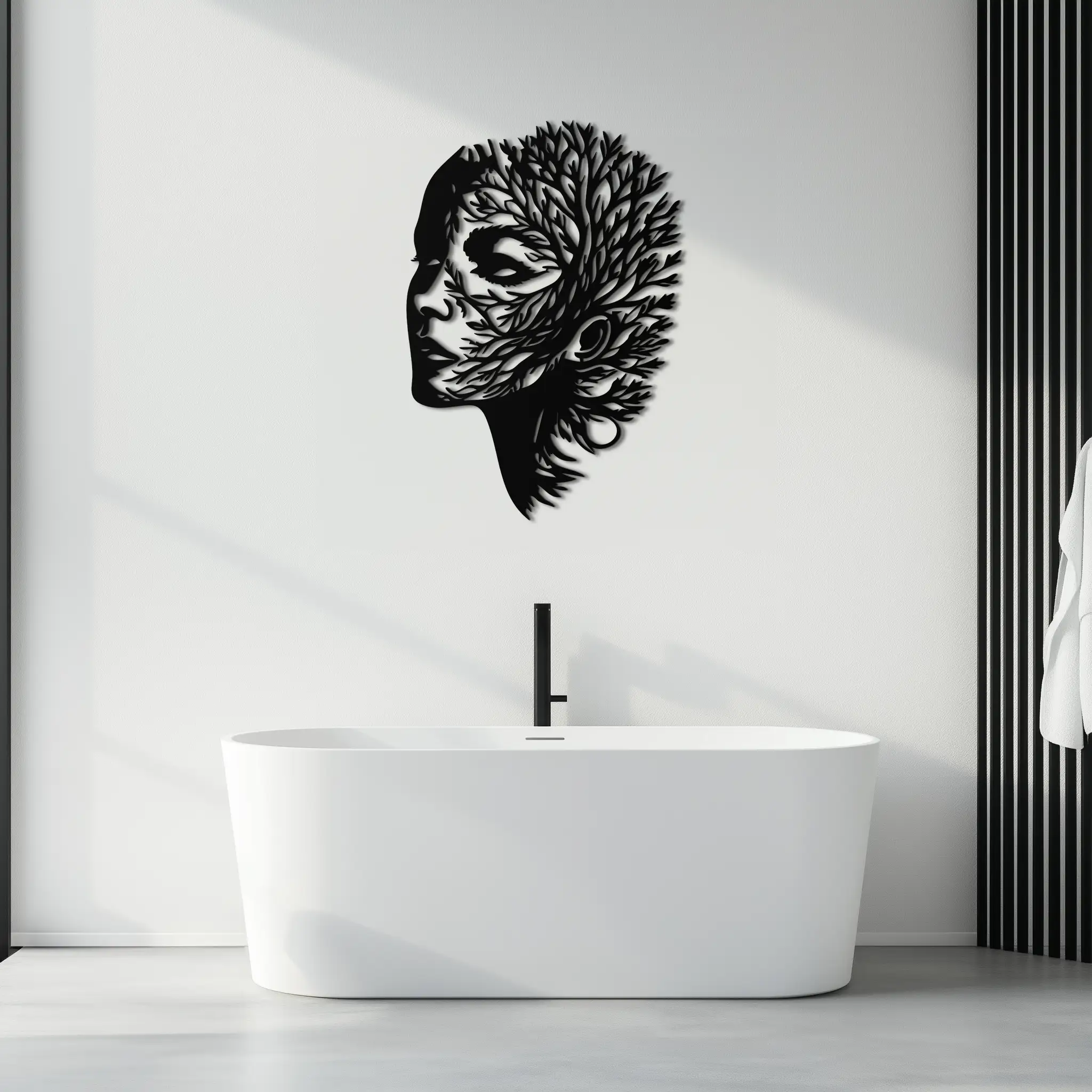 Tree Woman Metal Wall Art - Nature-Inspired Female Silhouette Decor- KAF472 by Enova Art