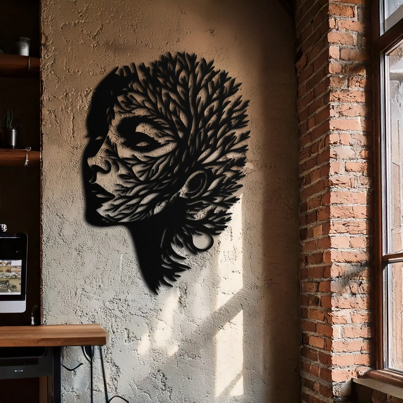 Tree Woman Metal Wall Art - Nature-Inspired Female Silhouette Decor- KAF472 by Enova Art