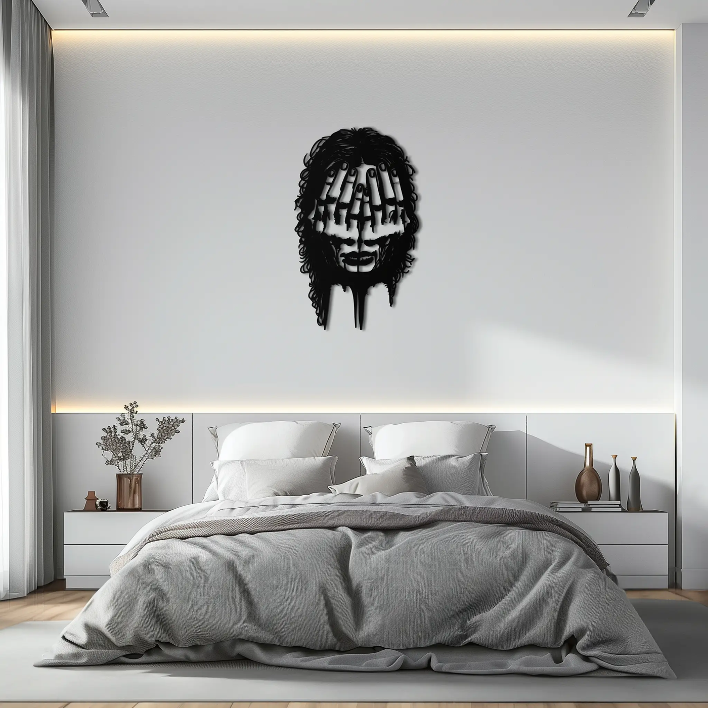 Schizophrenia Metal Wall Art - Dual Expression Steel Silhouette Decor- KAF473 by Enova Art