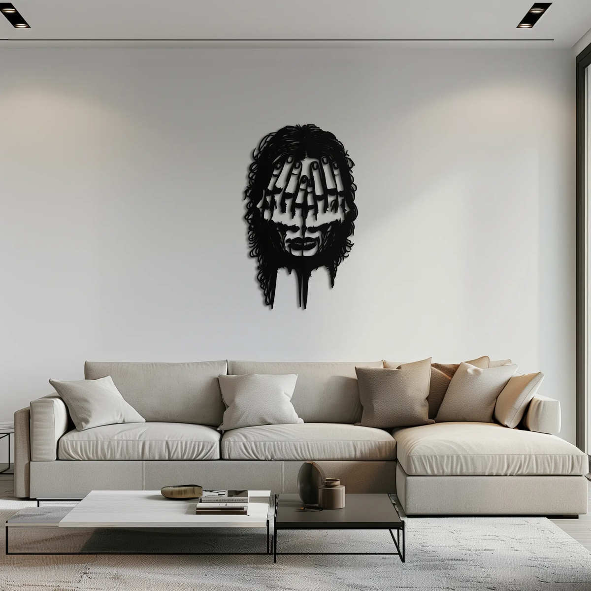 Schizophrenia Metal Wall Art - Dual Expression Steel Silhouette Decor- KAF473 by Enova Art