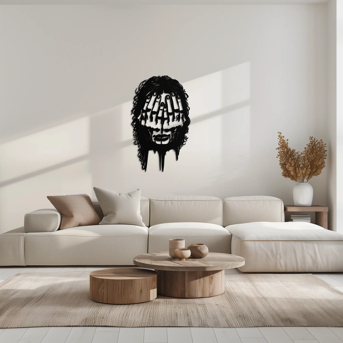 Schizophrenia Metal Wall Art - Dual Expression Steel Silhouette Decor- KAF473 by Enova Art