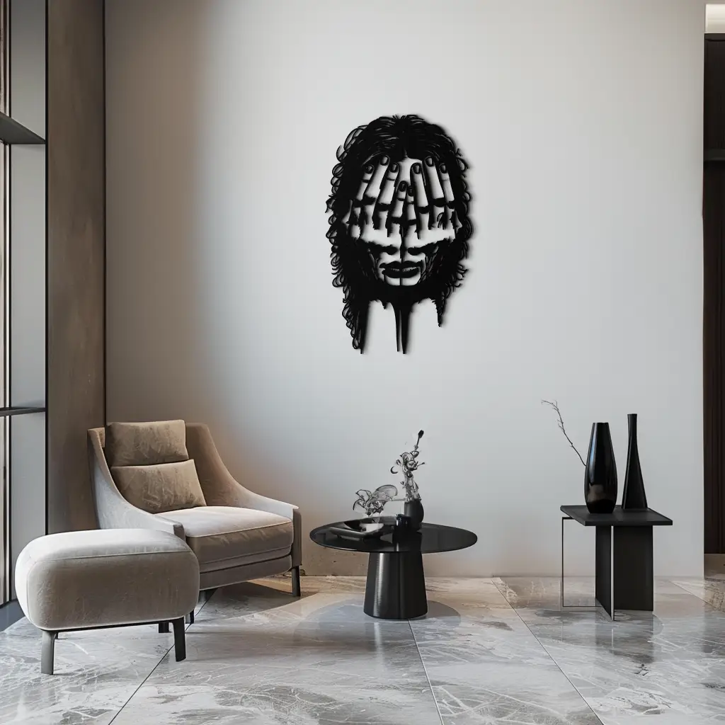 Schizophrenia Metal Wall Art - Dual Expression Steel Silhouette Decor- KAF473 by Enova Art