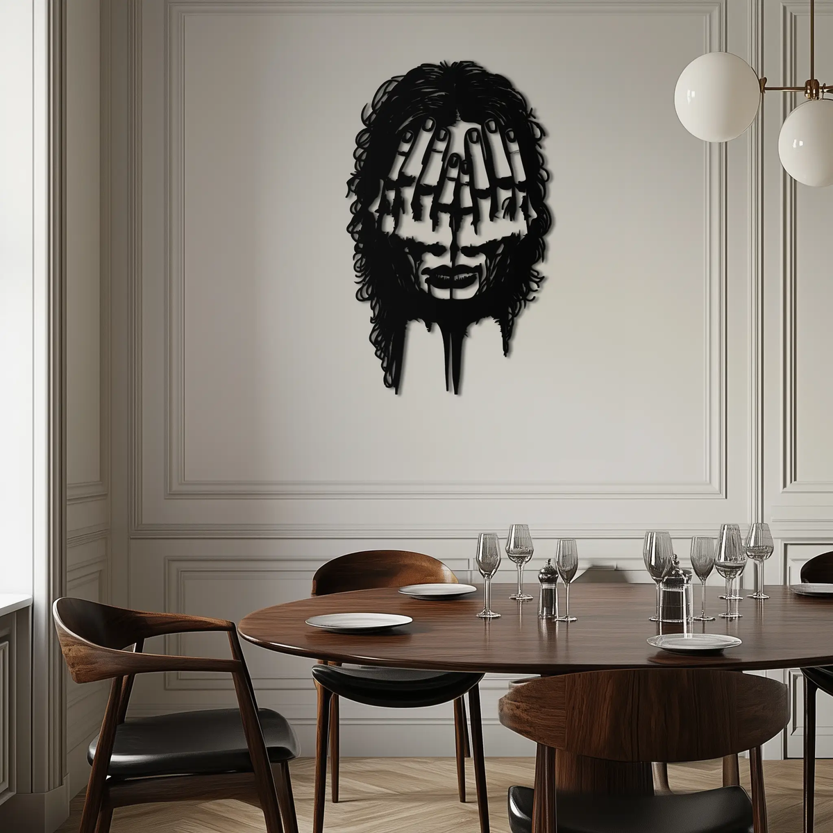 Schizophrenia Metal Wall Art - Dual Expression Steel Silhouette Decor- KAF473 by Enova Art