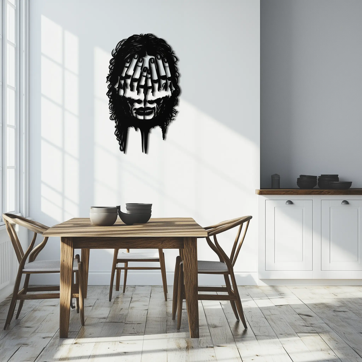 Schizophrenia Metal Wall Art - Dual Expression Steel Silhouette Decor- KAF473 by Enova Art