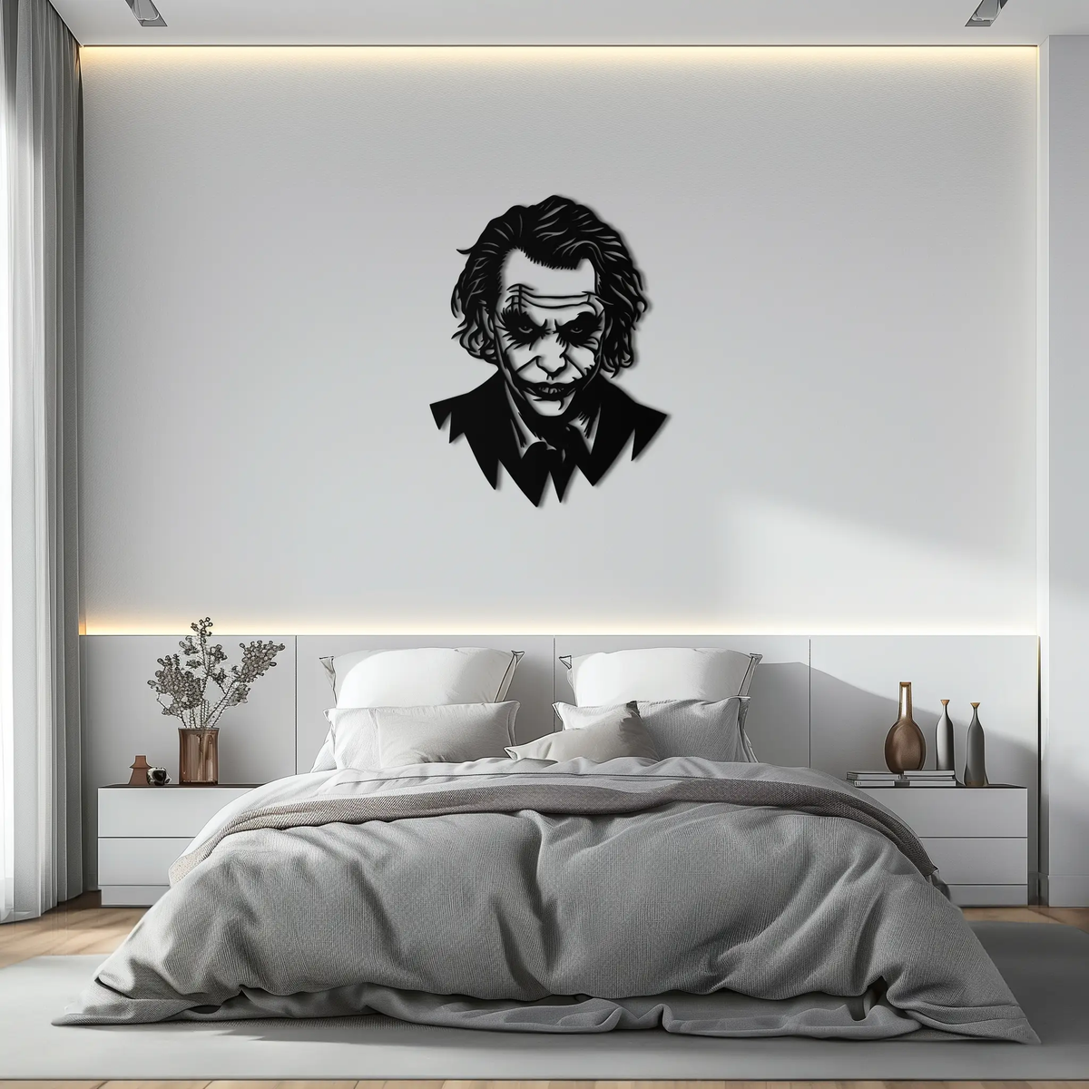 Joker Metal Wall Art - Iconic Villain Steel Silhouette for Bold Interiors- KAF474 by Enova Art