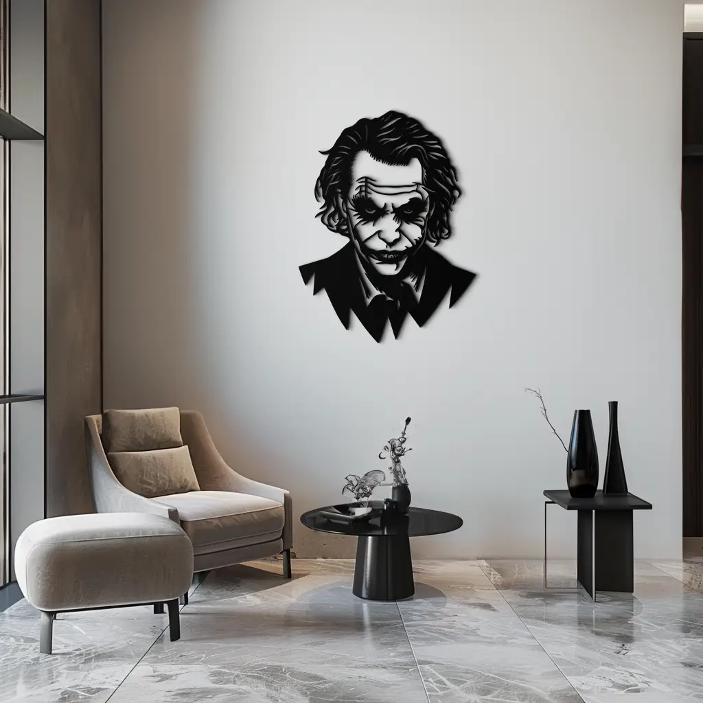 Joker Metal Wall Art - Iconic Villain Steel Silhouette for Bold Interiors- KAF474 by Enova Art