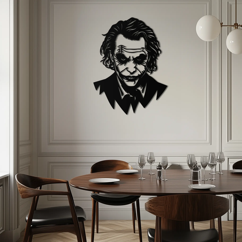 Joker Metal Wall Art - Iconic Villain Steel Silhouette for Bold Interiors- KAF474 by Enova Art