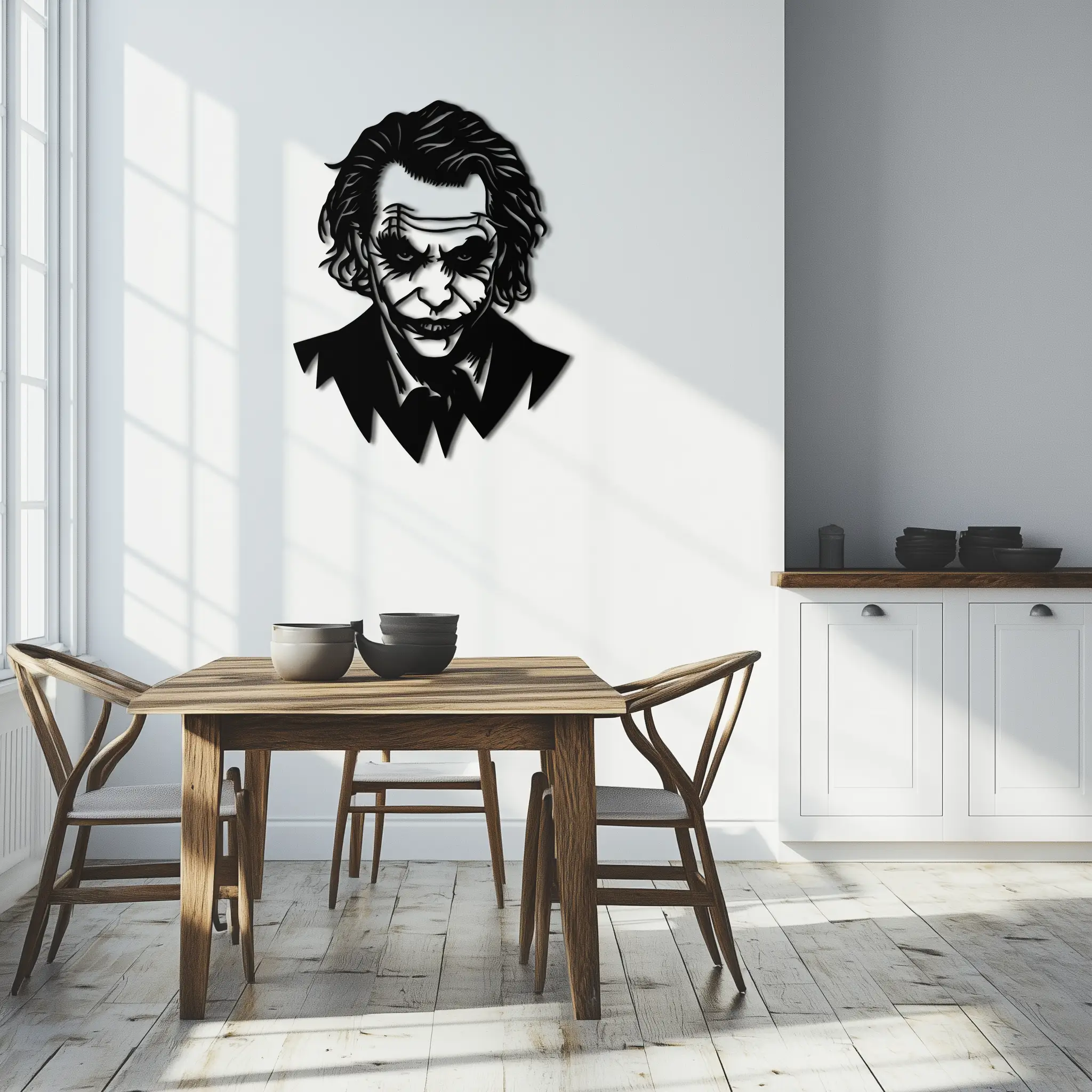 Joker Metal Wall Art - Iconic Villain Steel Silhouette for Bold Interiors- KAF474 by Enova Art