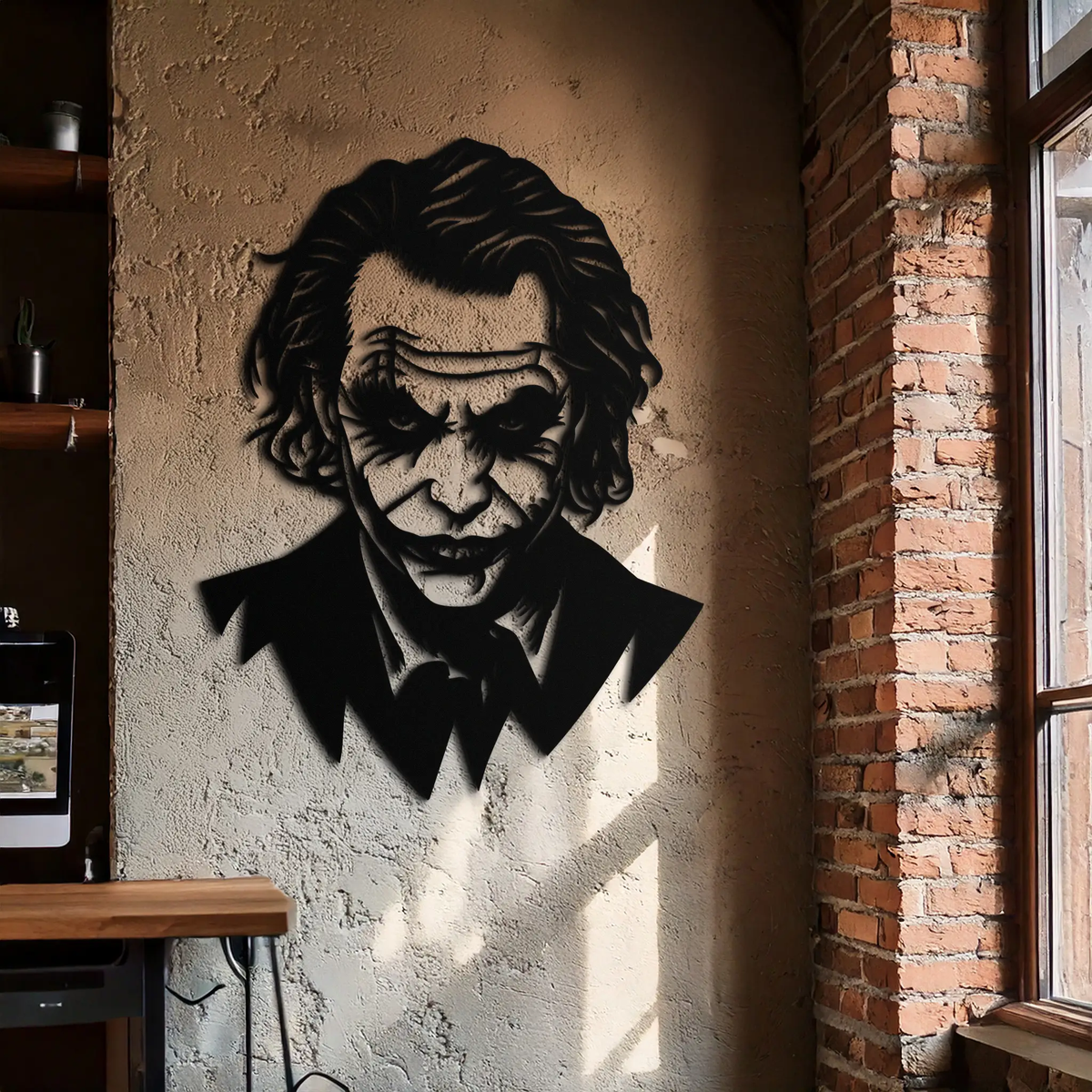 Joker Metal Wall Art - Iconic Villain Steel Silhouette for Bold Interiors- KAF474 by Enova Art